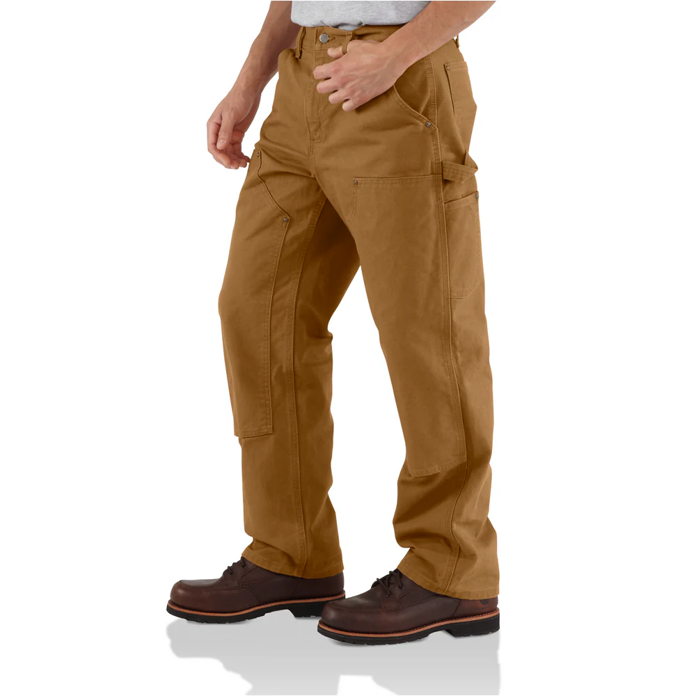 WASHED DUCK DOUBLE FRONT WORK DUNGAREE - BRN-Carhartt Brown | Carhartt B136 - Image 3