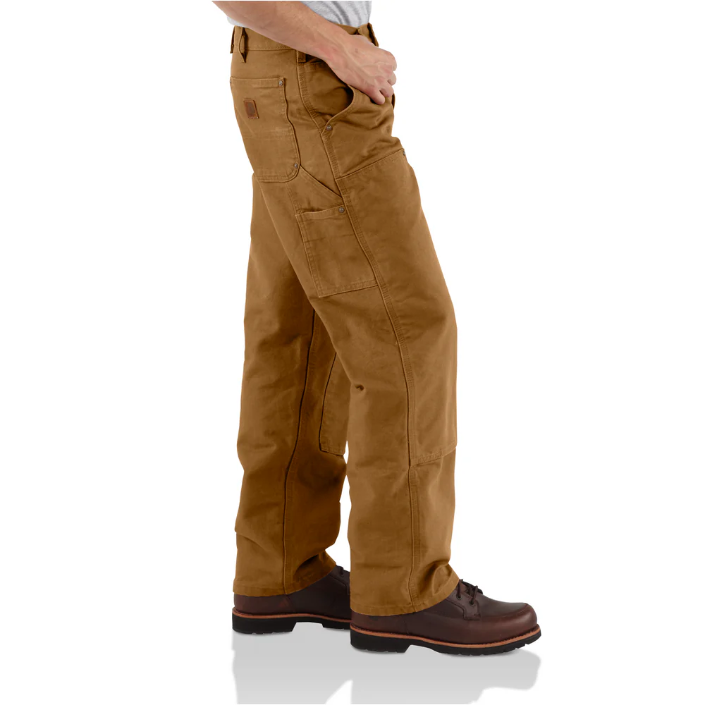 WASHED DUCK DOUBLE FRONT WORK DUNGAREE - BRN-Carhartt Brown | Carhartt B136 - Image 4