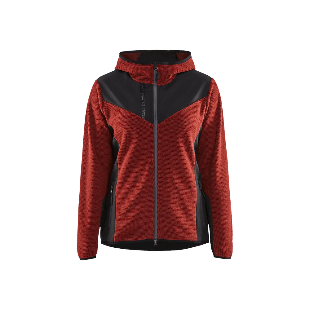 Women'S Knitted Fleece Jacket - 5999-Burned Red/Black | Blaklader 47412536 - Image 2