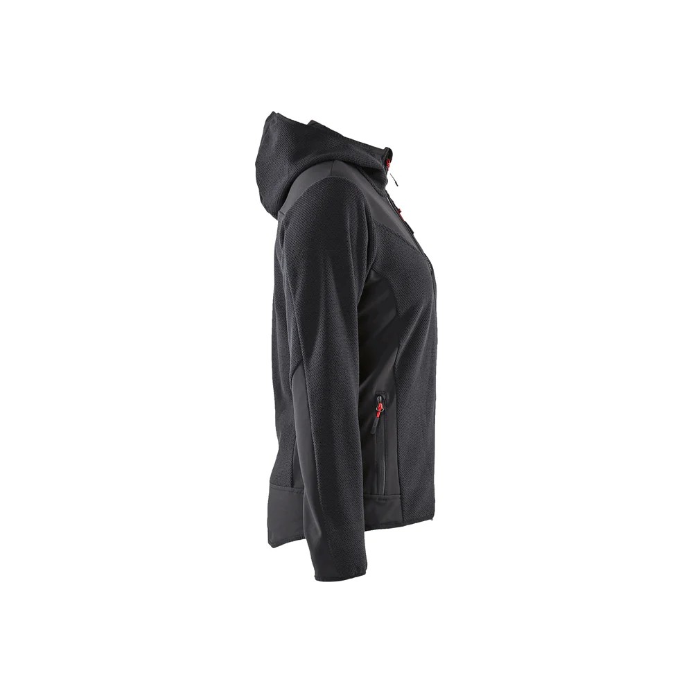 Women'S Knitted Fleece Jacket - 9799-Dark Grey/Black | Blaklader 47412536 - Image 3
