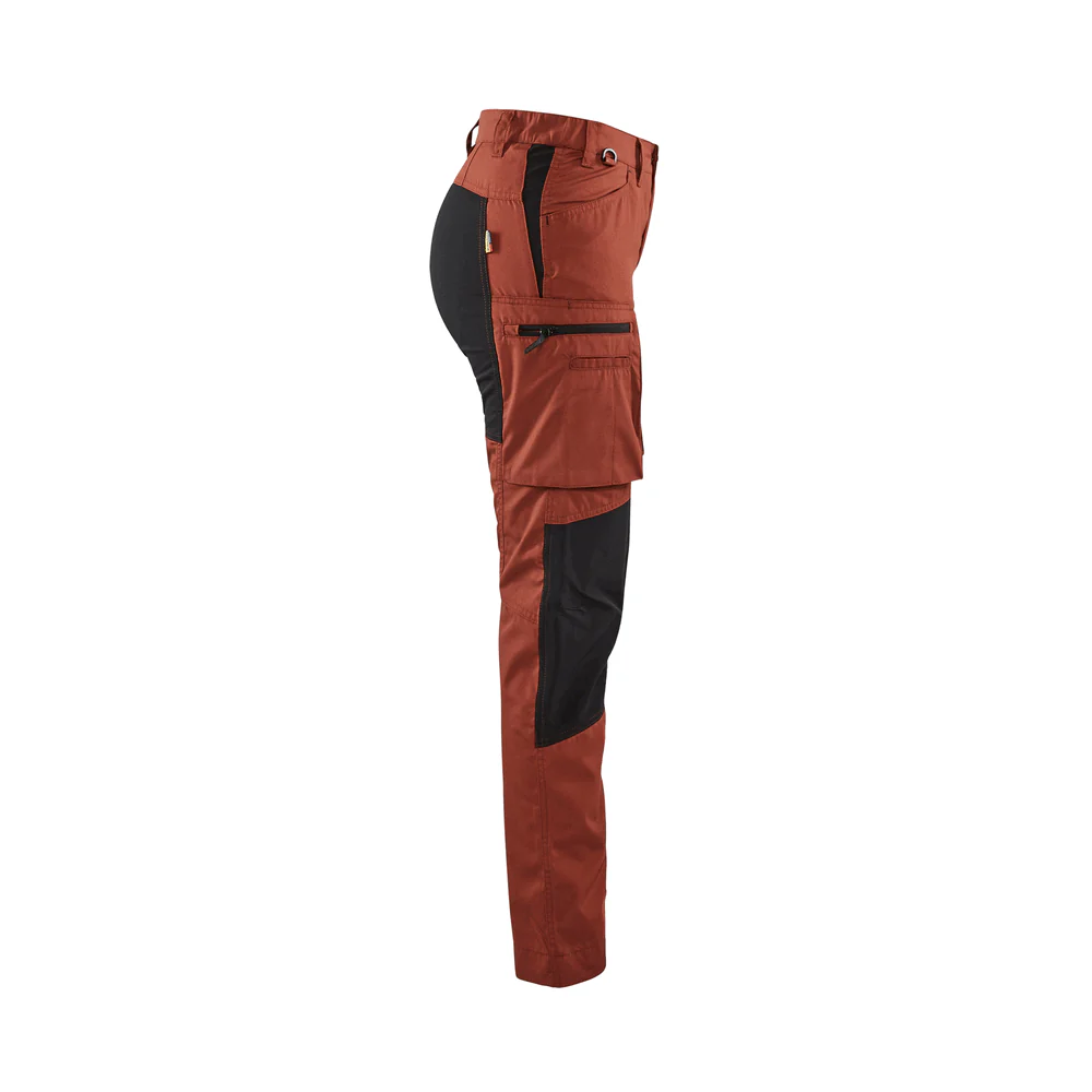 Women'S Service Stretch Pants - 5999-Burned Red/Black | Blaklader 71531845 - Image 3