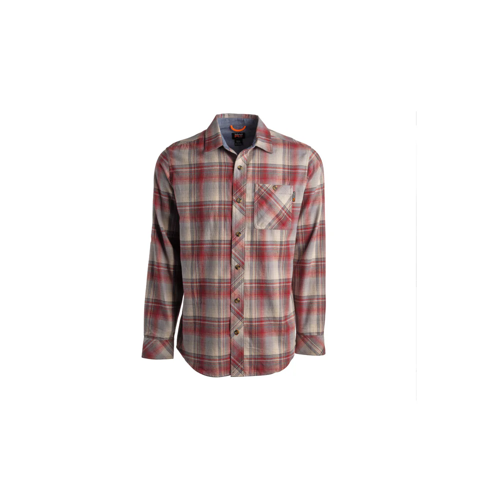 WOODFORT FLANNEL MIDWEIGHT WORK SHIRT - AG9-Maroon Portland Plaid | Timberland PRO TB0A1V65