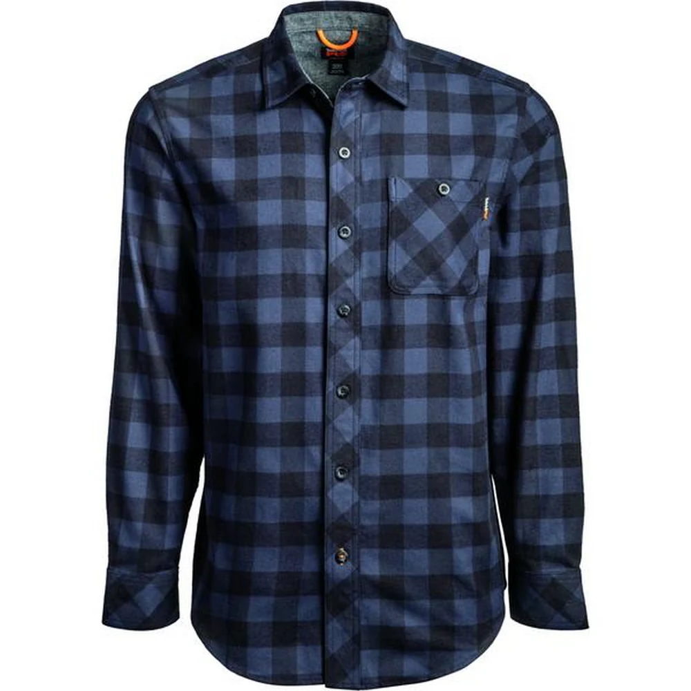 WOODFORT FLANNEL MIDWEIGHT WORK SHIRT - T58-Navy Buffalo Check | Timberland PRO TB0A1V65