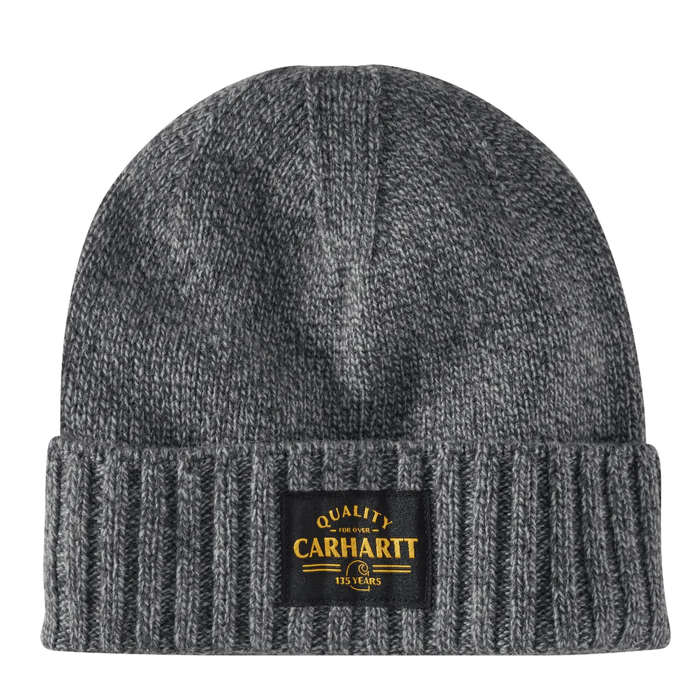 Wool Knit Quality Patch Beanie - E88-Shadow/Weather Oak Marl | Carhartt 106337