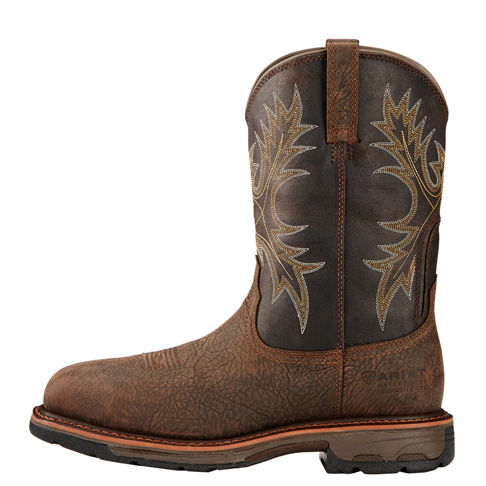 WORKHOG WIDE SQUARE COMPOSITE TOE H2O BOOT - 200-Brown | Ariat 10017420 - Image 2
