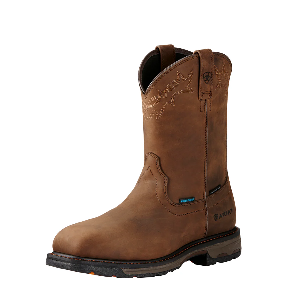WORKHOG WIDE SQUARE COMPOSITE TOE WATERPROOF BOOT - 200-Brown | Ariat 10020092