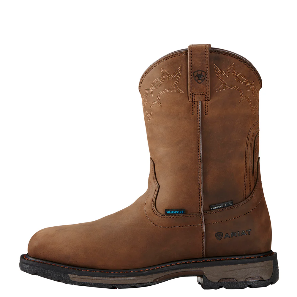 WORKHOG WIDE SQUARE COMPOSITE TOE WATERPROOF BOOT - 200-Brown | Ariat 10020092 - Image 2