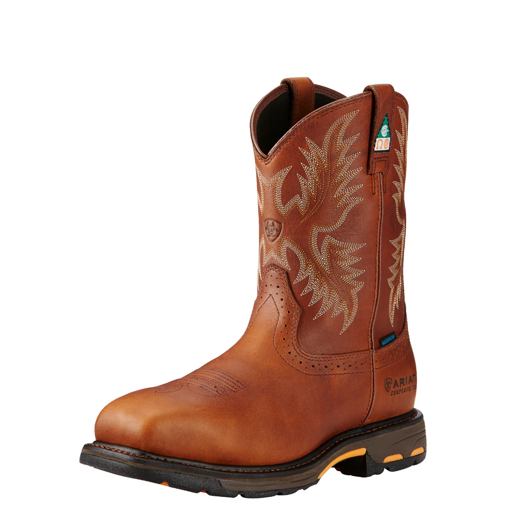 WORKHOG WIDE SQUARE COMPOSITE TOE WATERPROOF CSA BOOT - 200-Brown | Ariat 10017175