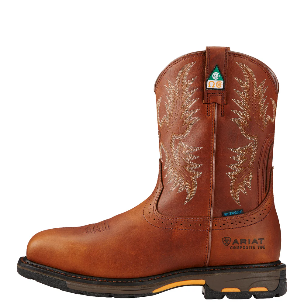 WORKHOG WIDE SQUARE COMPOSITE TOE WATERPROOF CSA BOOT - 200-Brown | Ariat 10017175 - Image 2