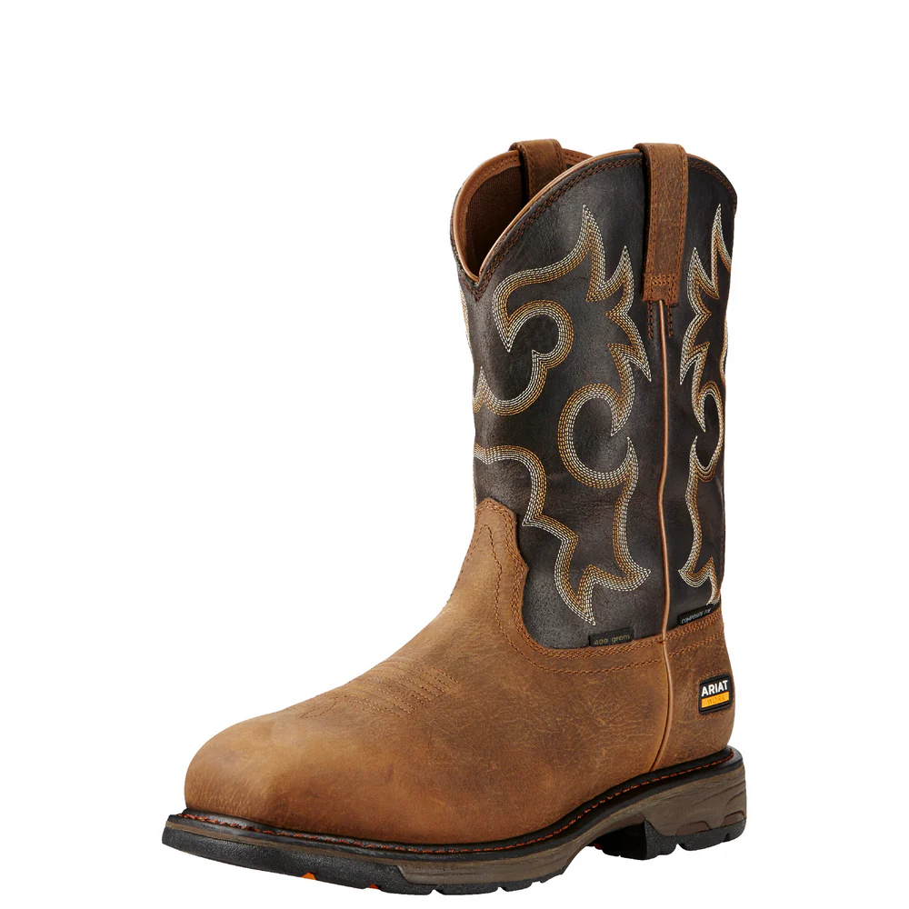 WORKHOG WIDE SQUARE COMPOSITE TOE WATERPROOF INSULATED BOOT - 200-Brown | Ariat 10018555