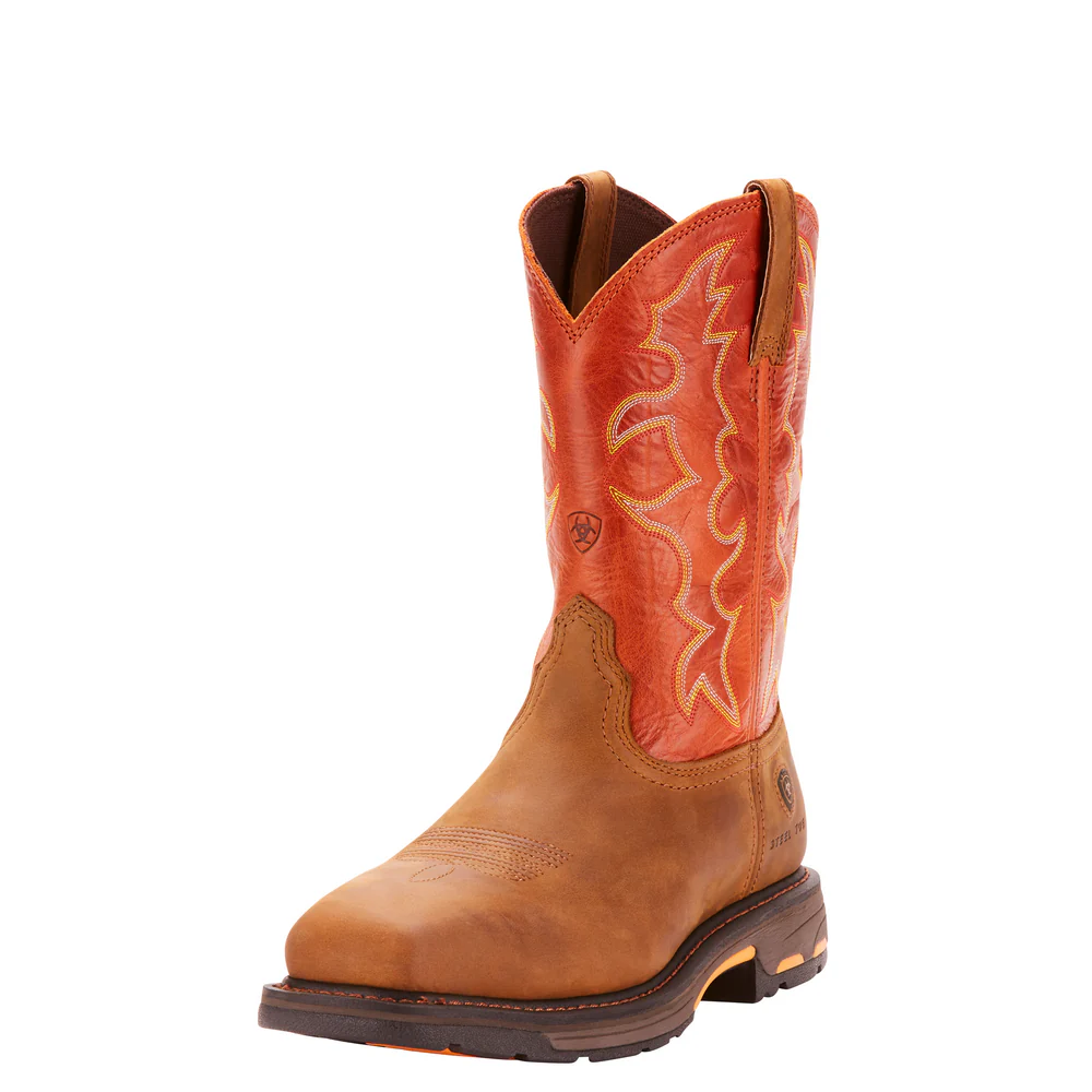 WORKHOG WIDE SQUARE STEEL TOE LEATHER BOOT - 200-Brown | Ariat 10006961