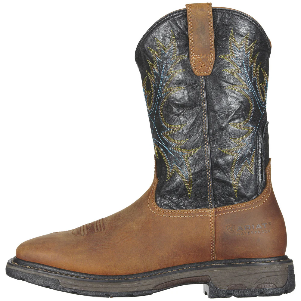 WORKHOG WIDE SQUARE STEEL TOE WATERPROOF BOOT - 200-Brown | Ariat 10010133 - Image 2