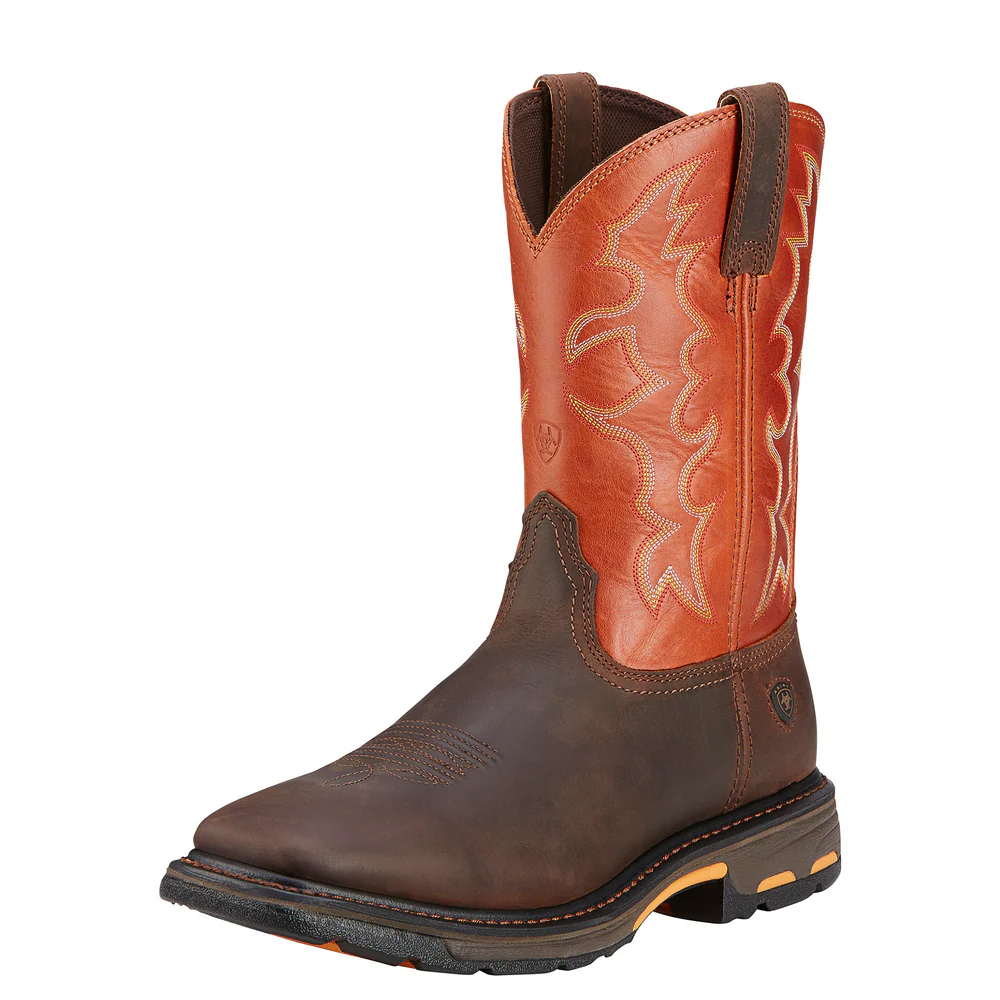 WORKHOG WIDE SQUARE TOE LEATHER BOOT - 200-Brown | Ariat 10005888