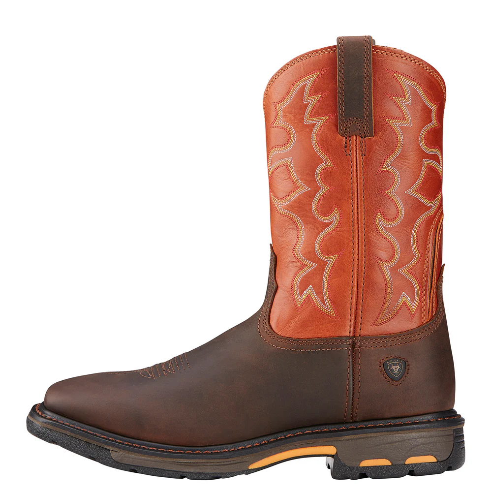 WORKHOG WIDE SQUARE TOE LEATHER BOOT - 200-Brown | Ariat 10005888 - Image 2