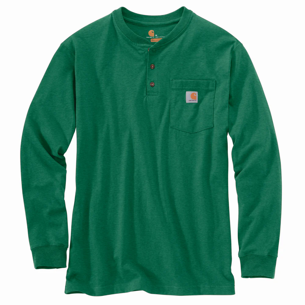 WORKWEAR POCKET LONG SLEEVE HENLEY - G55-North Woods Heather | Carhartt K128