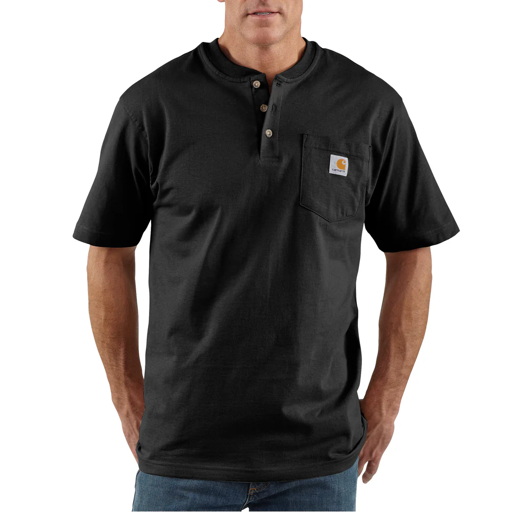 WORKWEAR POCKET SHORT SLEEVE HENLEY - BLK-Black | Carhartt K84