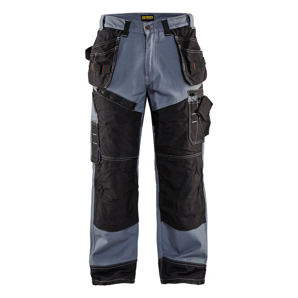 X1600 PANTS WITH KNEE POCKETS - 9499-Grey Black | Blaklader 16001370